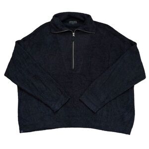 Barefoot Dreams Cozy Chic Lite Knit Sweater Black Pullover Half Zip Women’s 2X